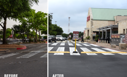 asphalt maintenance grocery store parking lot before & after