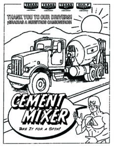 texas paving company cement mixer coloring page